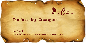 Muránszky Csongor névjegykártya